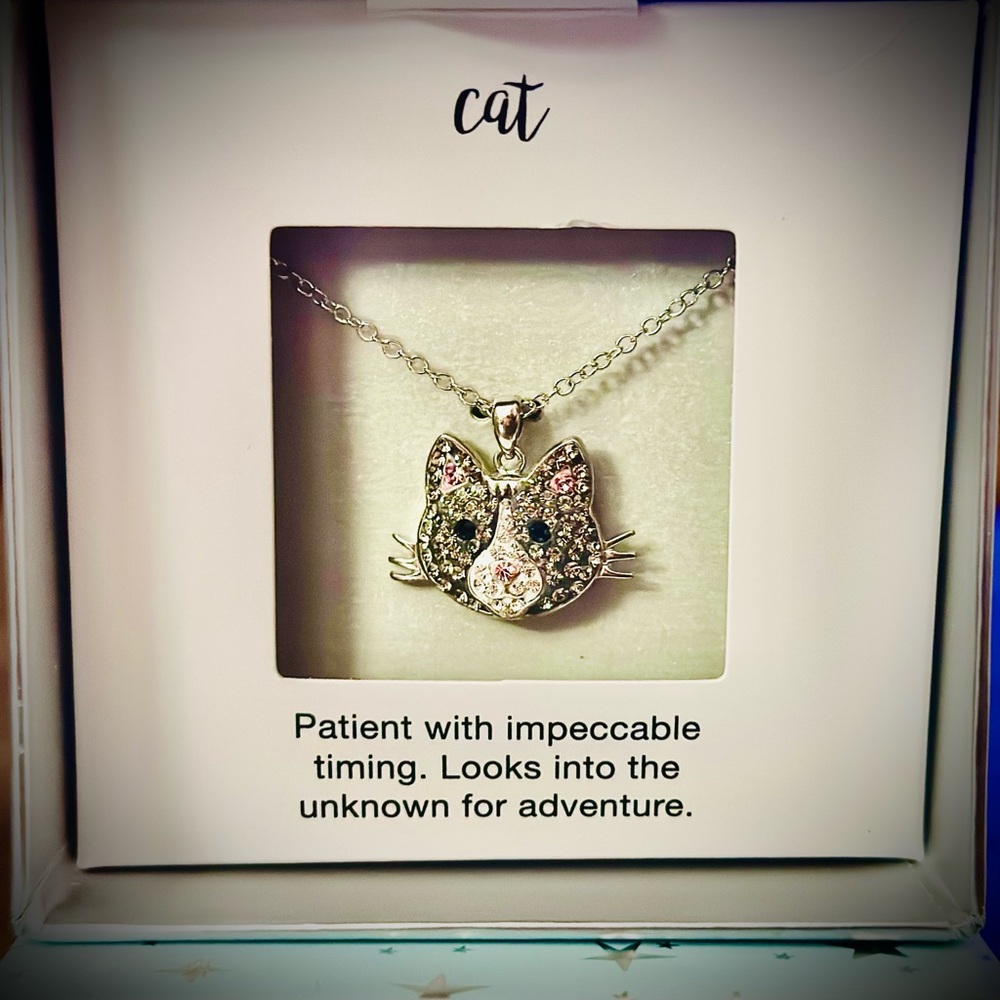 Silver Cat Pendant Necklace - Picture 3 of 5
